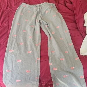 Vineyard Vines Gray Pants with Pink Whale Design